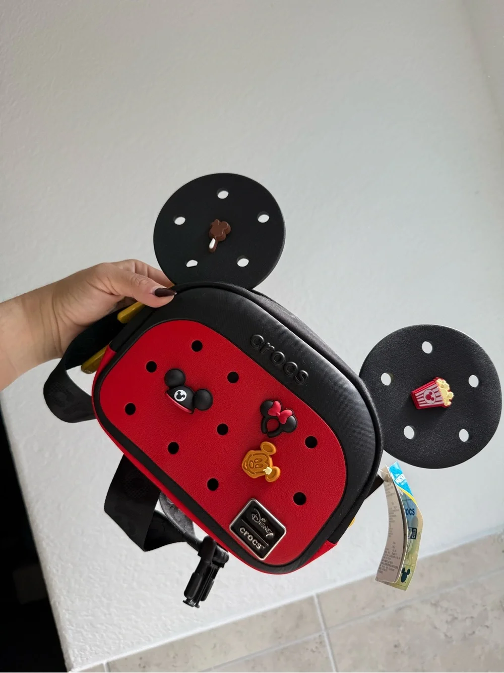 Crocs Red & Black Mickey Ear Fanny pack
